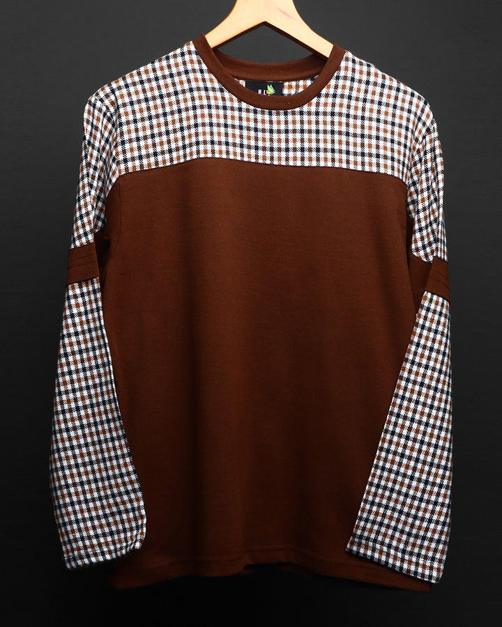 Check Panel T-Shirt Tee#37