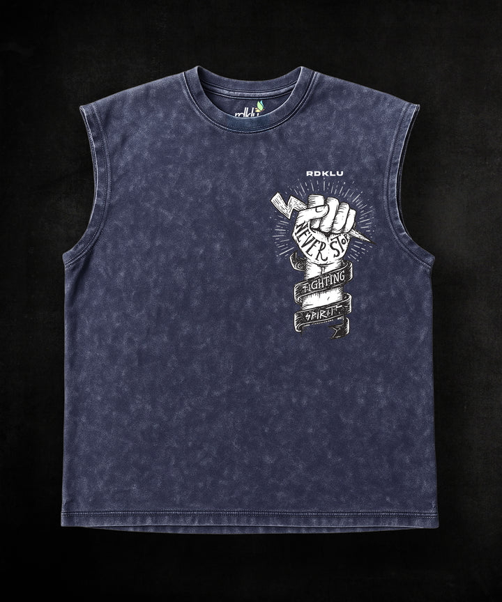 WASHED OUT PRINTED SLEEVELESS VEST #27