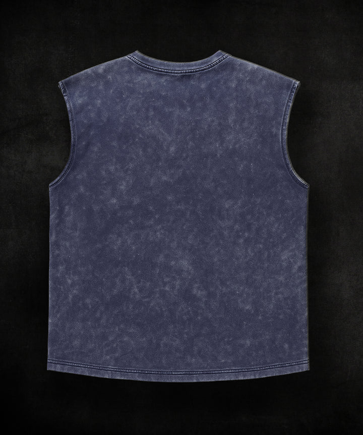 WASHED OUT PRINTED SLEEVELESS VEST #27