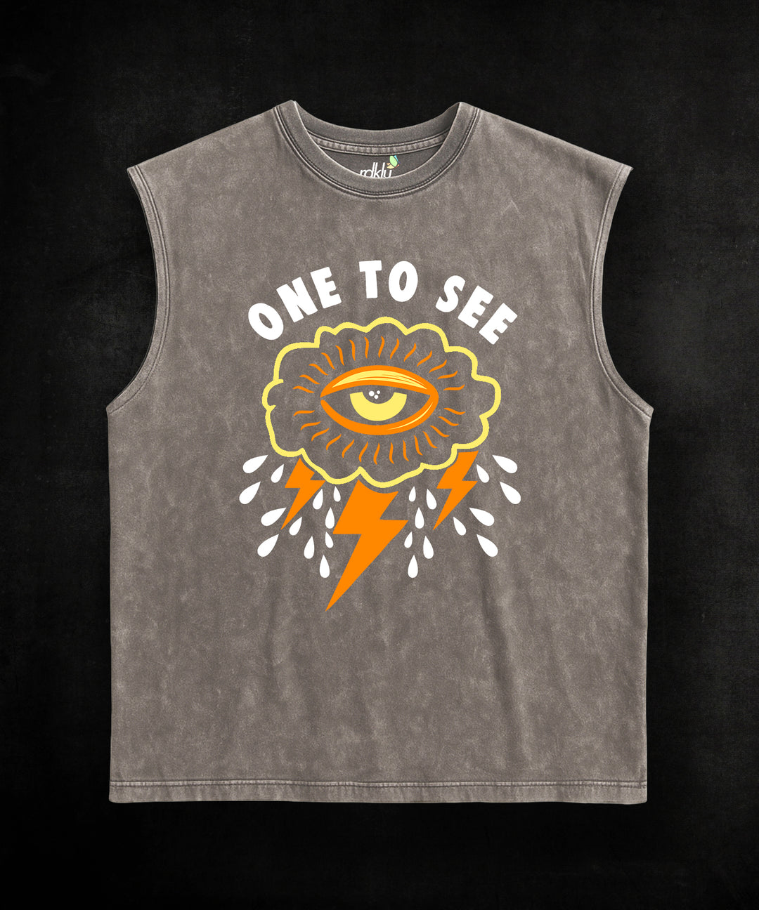 WASHED OUT PRINTED SLEEVELESS VEST #25