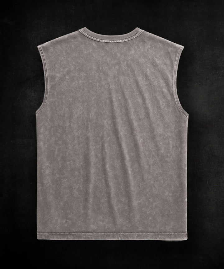 WASHED OUT PRINTED SLEEVELESS VEST #25