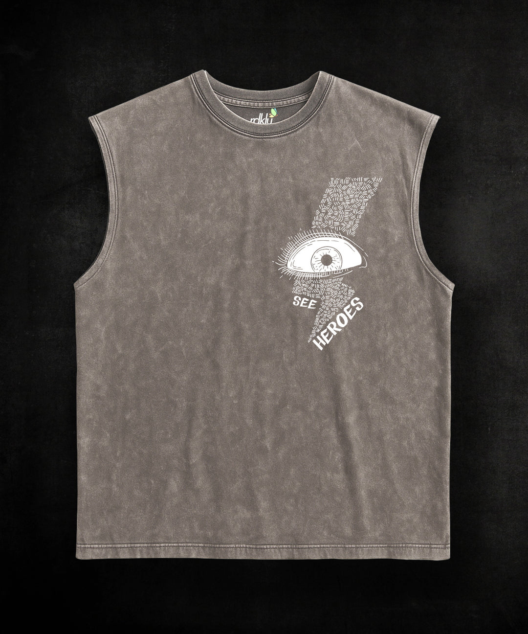 WASHED OUT PRINTED SLEEVELESS VEST #24