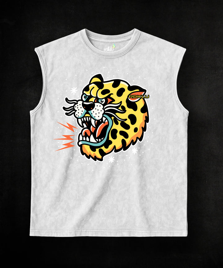 WASHED OUT PRINTED SLEEVELESS VEST #23