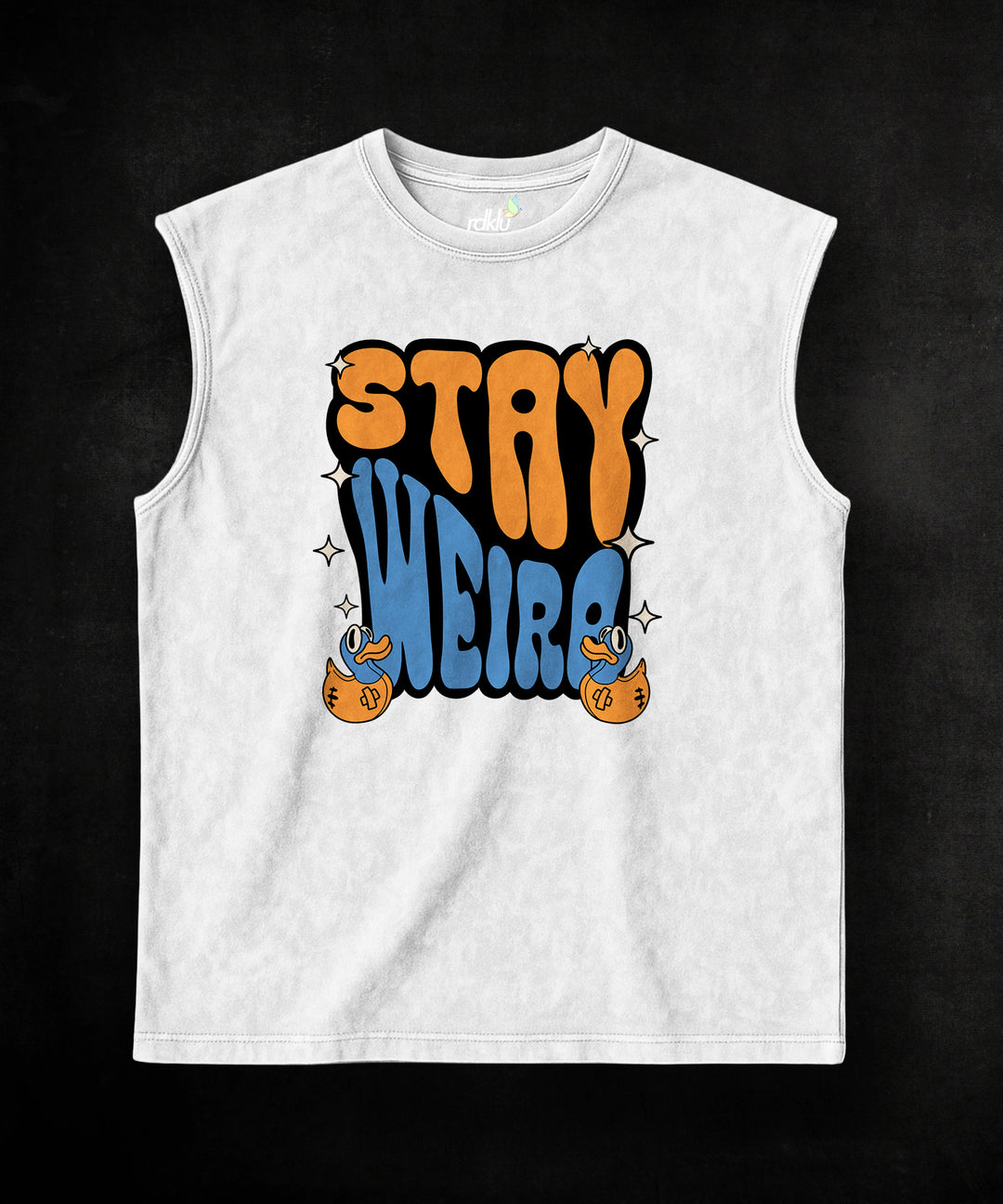 WASHED OUT PRINTED SLEEVELESS VEST #21