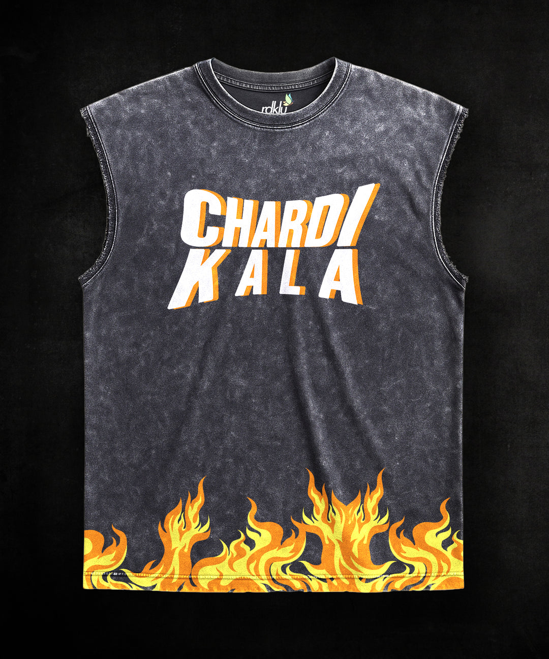 WASHED OUT PRINTED SLEEVELESS VEST #26