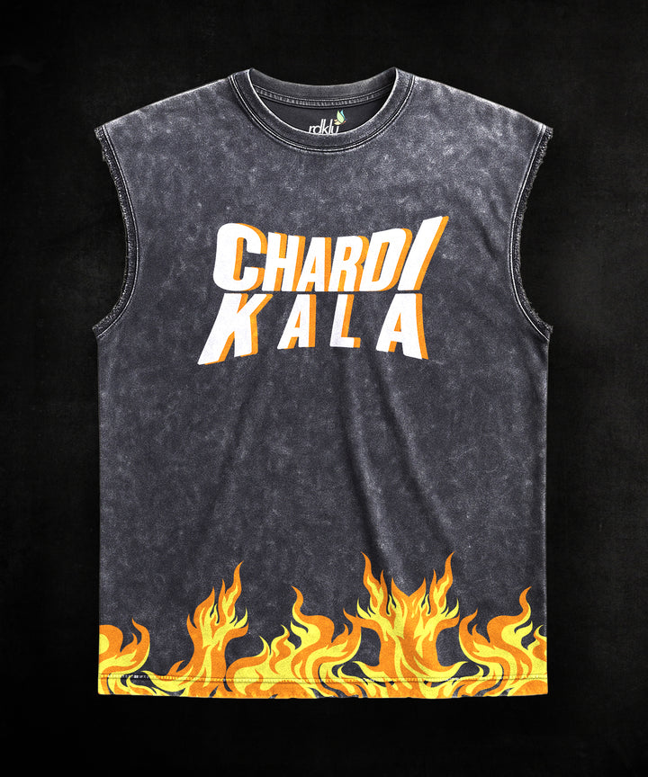 WASHED OUT PRINTED SLEEVELESS VEST #26