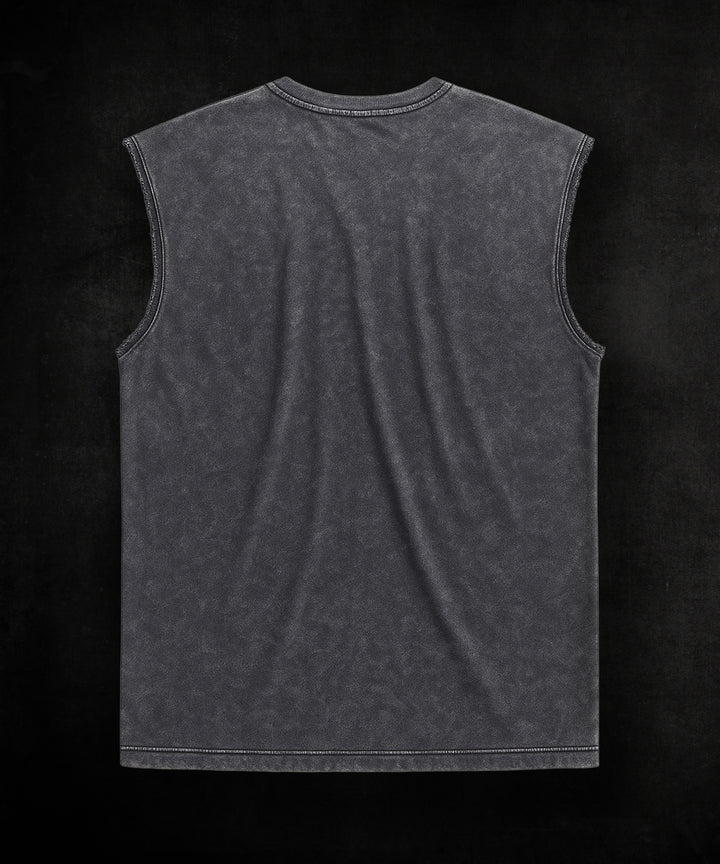 WASHED OUT PRINTED SLEEVELESS VEST #26