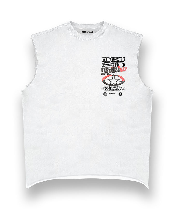 Melted - Heavy GSM Cotton Sleevless Vest#3