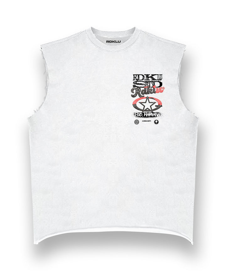 Melted - Heavy GSM Cotton Sleevless Vest#3