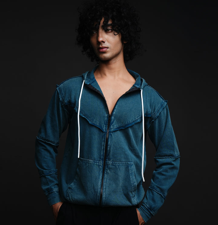 Blue Outlaw* Acid Wash Hoodie #43