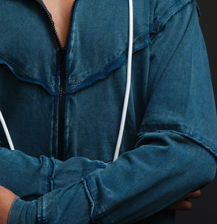 Blue Outlaw* Acid Wash Hoodie #43
