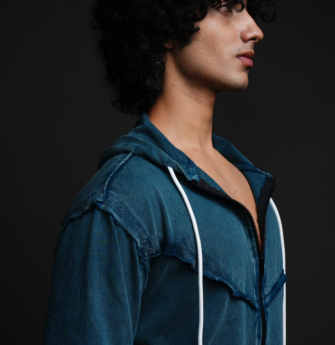 Blue Outlaw* Acid Wash Hoodie #43