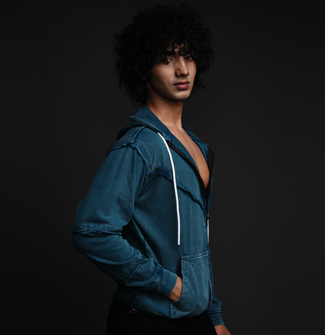 Blue Outlaw* Acid Wash Hoodie #43