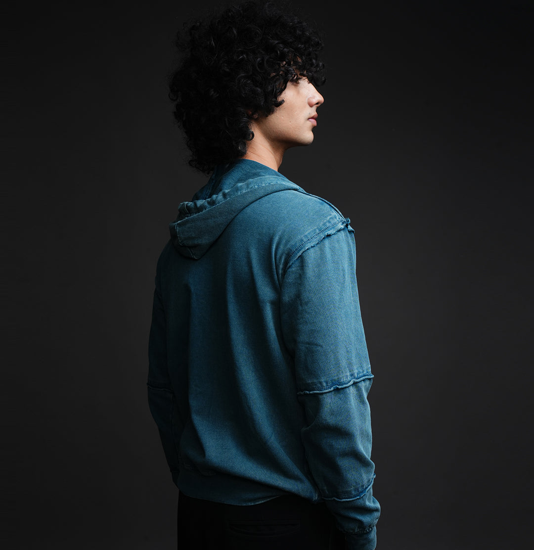 Blue Outlaw* Acid Wash Hoodie #43