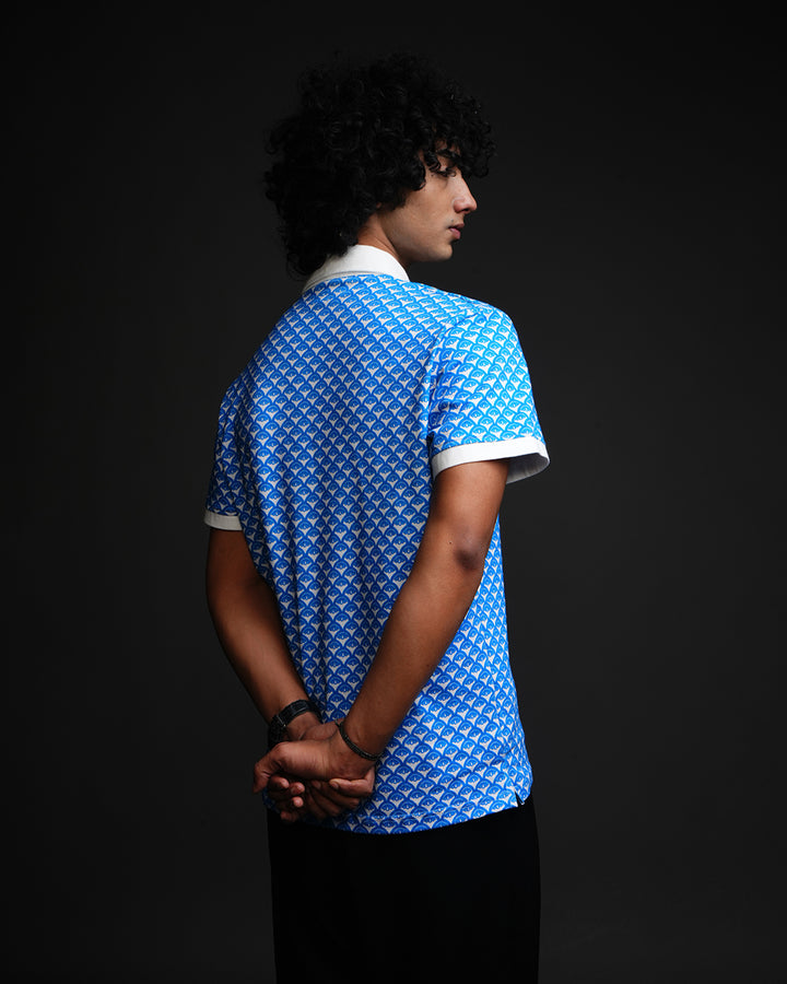 Cobalt Arc* Mens Cotton Printed Polo Tee#67