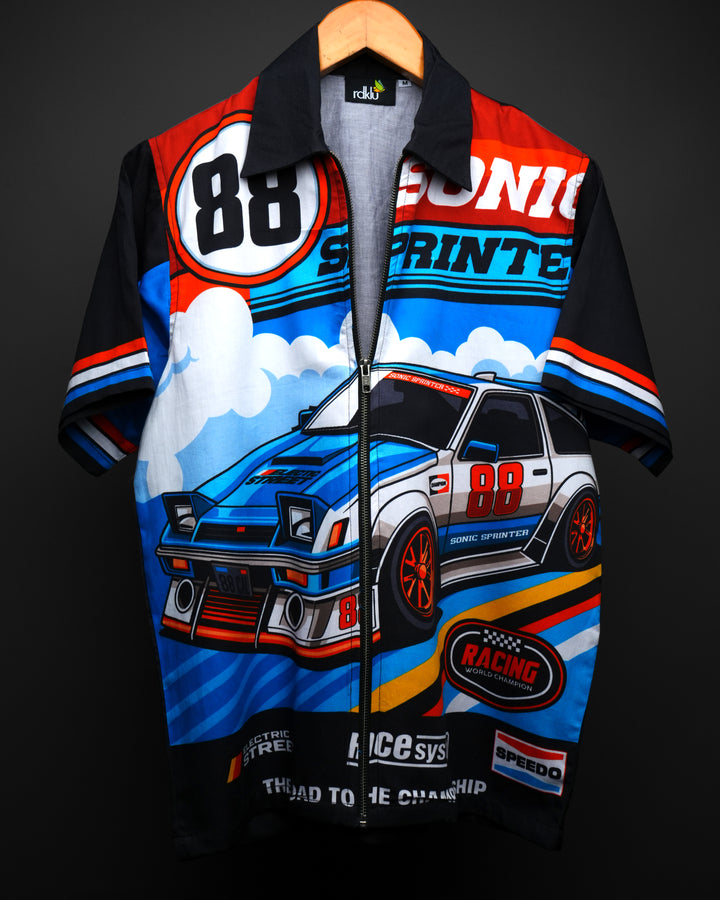 Sonic Sprinter * Printed Zipped Racing Shirt #187