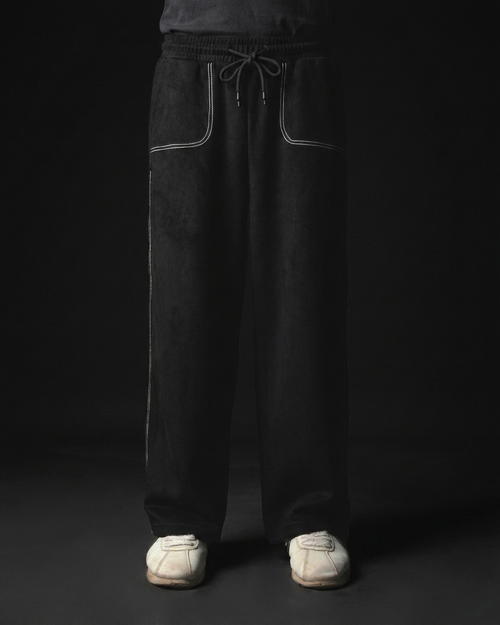 SUEDE WIDE LEG JOGGER #58