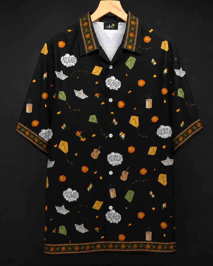 Manjha * Printed Cuban SHIRT #22