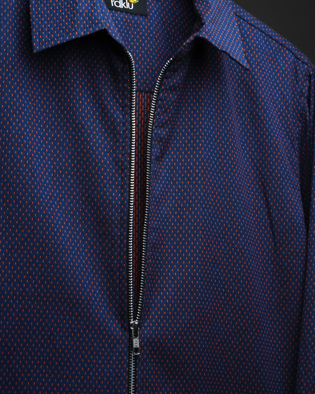 Midnight Dobby Zip Shirt Front #184