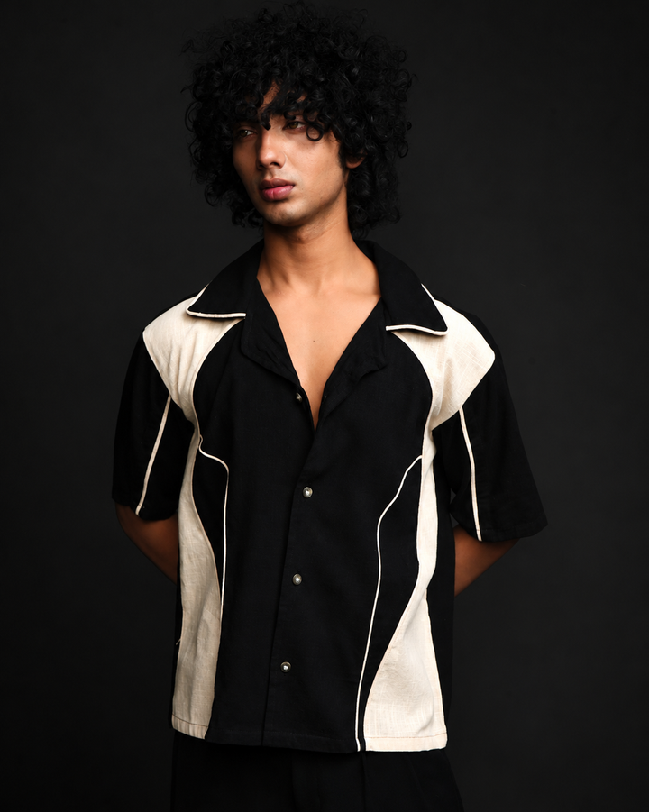 ORION* Embroidery Boxy Cuban shirt #202