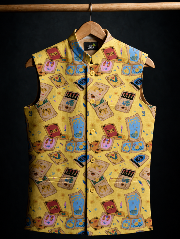 Taash Night Printed Waistcoat #19