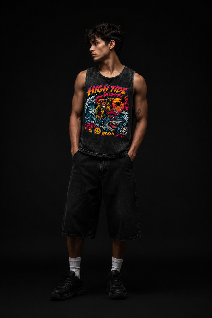 HIGH TIDE * WASHED OUT PRINTED SANDO #37