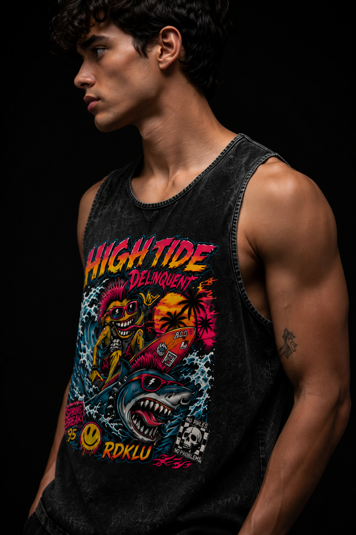 HIGH TIDE * WASHED OUT PRINTED SANDO #37