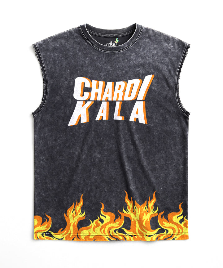 WASHED OUT PRINTED SLEEVELESS VEST #26
