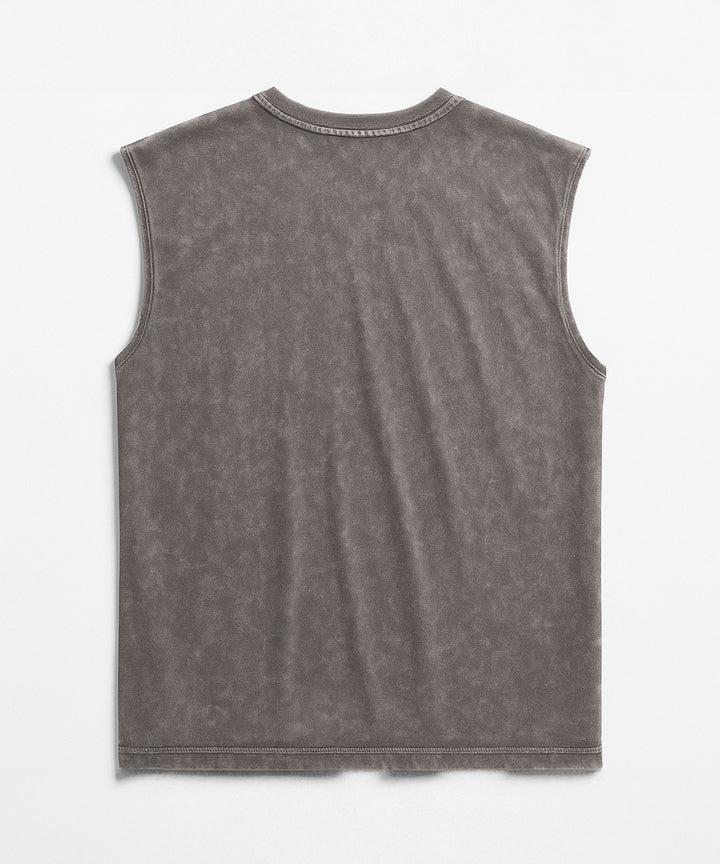 WASHED OUT PRINTED SLEEVELESS VEST #24