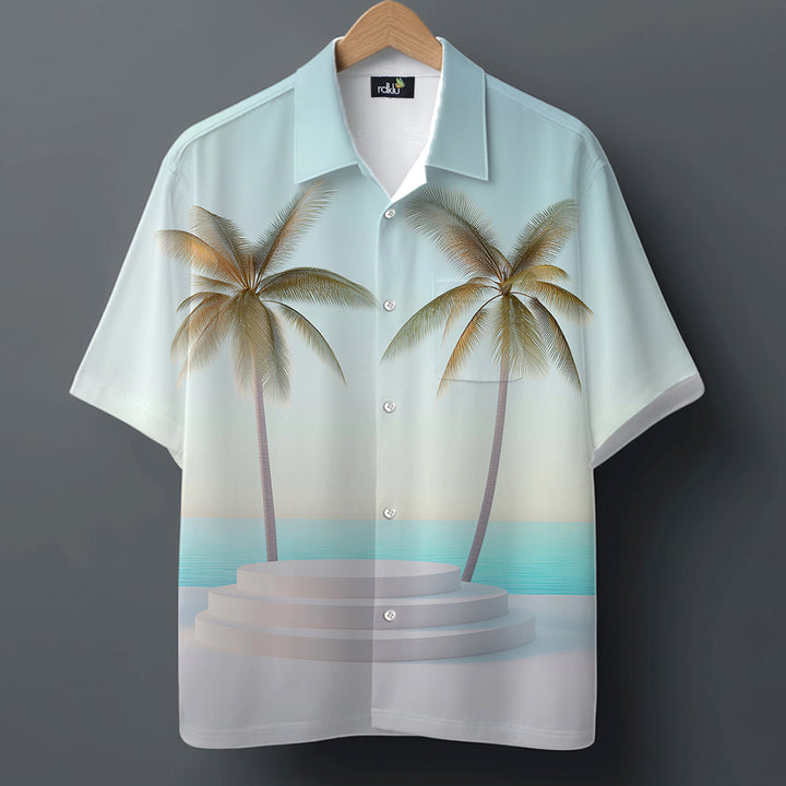 COASTAL CALM * Printed Cuban SHIRT #7