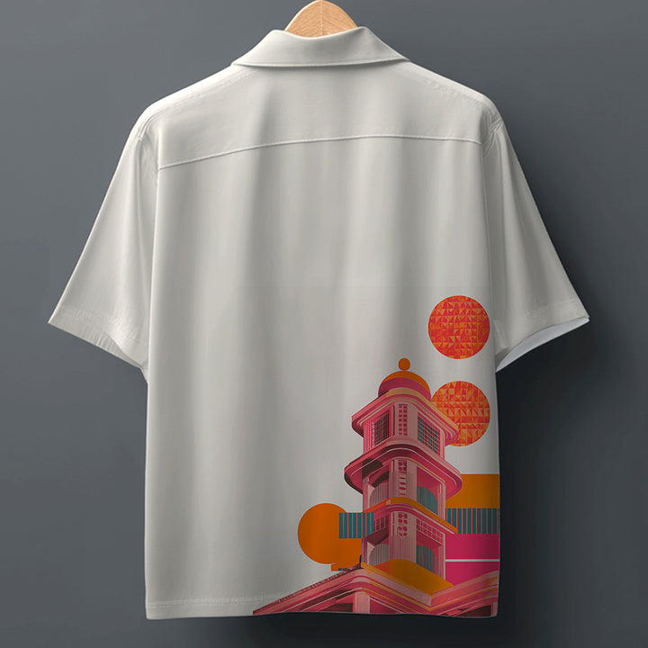 SUNSET SPIRES * Printed Cuban SHIRT #8