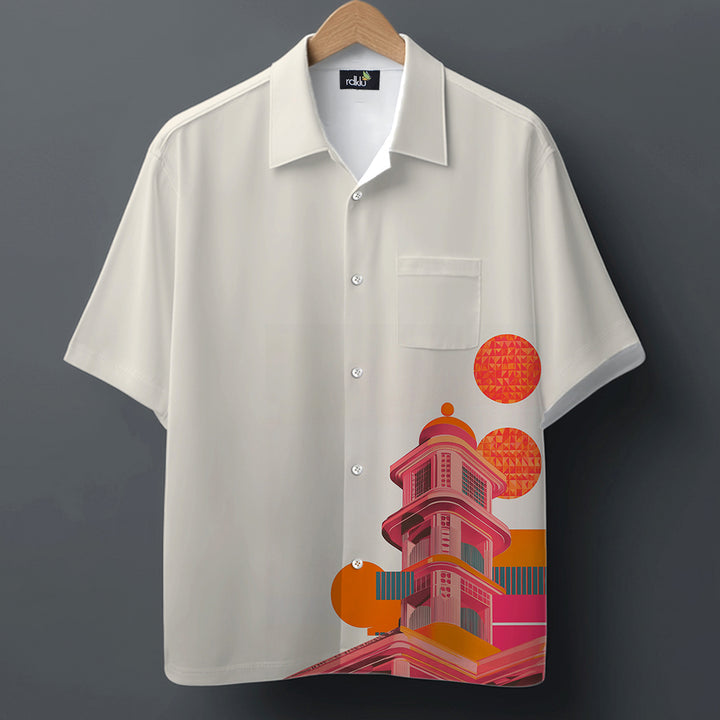 SUNSET SPIRES * Printed Cuban SHIRT #8