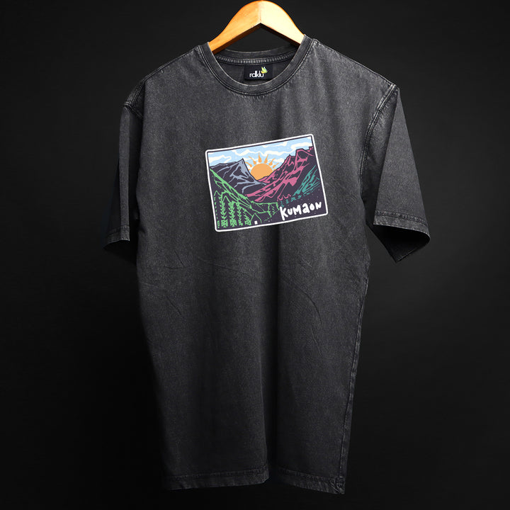 Kumaon - PRINTED STONE WASH * HEAVY GSM OVERSIZED TEE #30