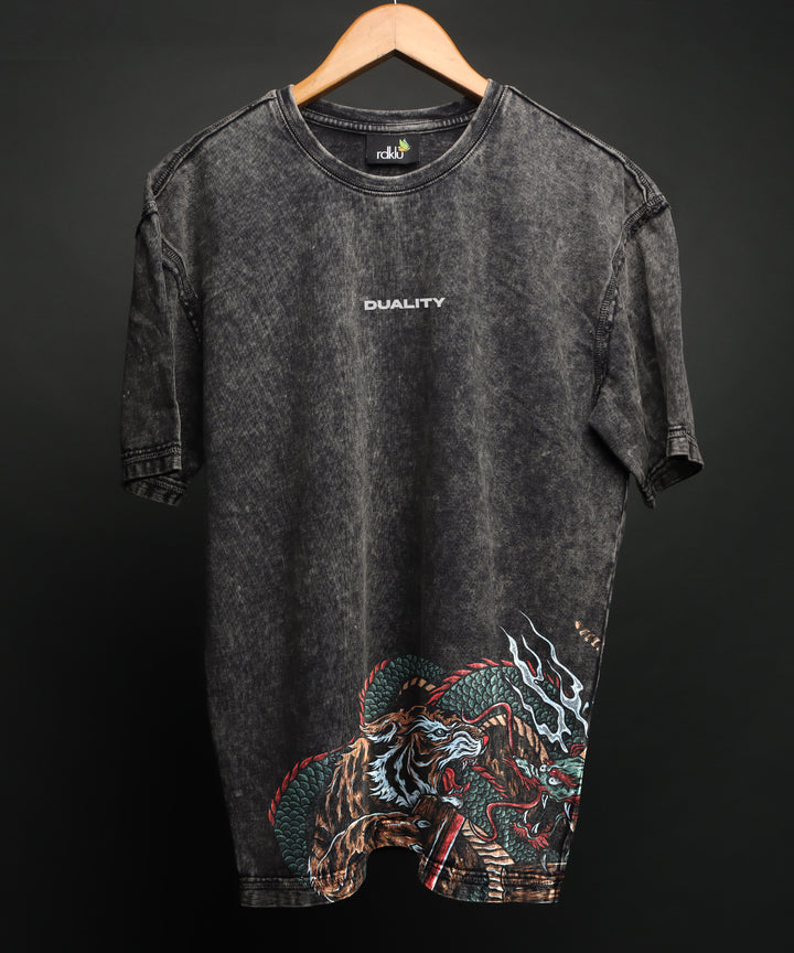 DUALITY ASH  * ACID WASH OVER SIZE TEE #11