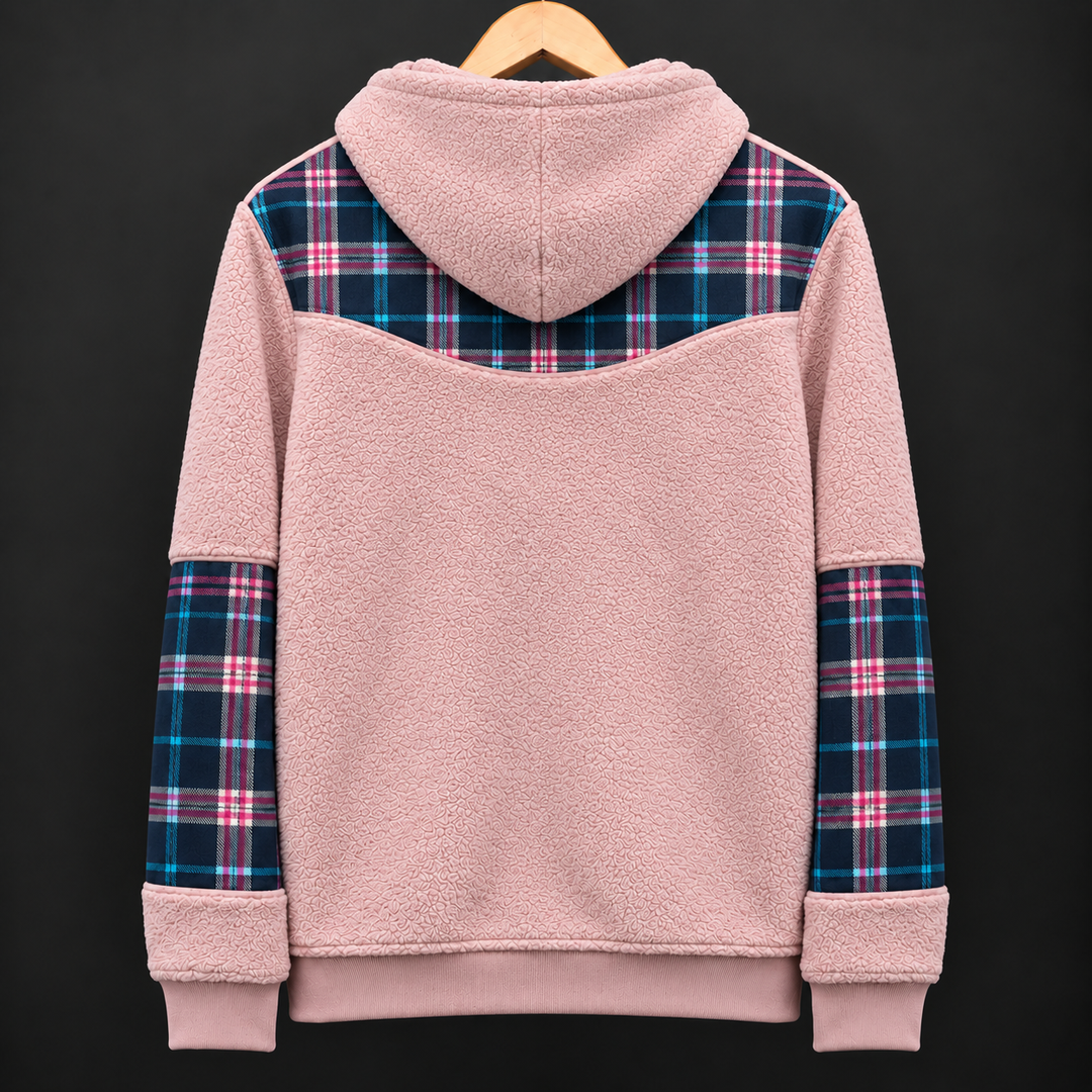 UNISEX Soft pink Flannel Hoodie #40
