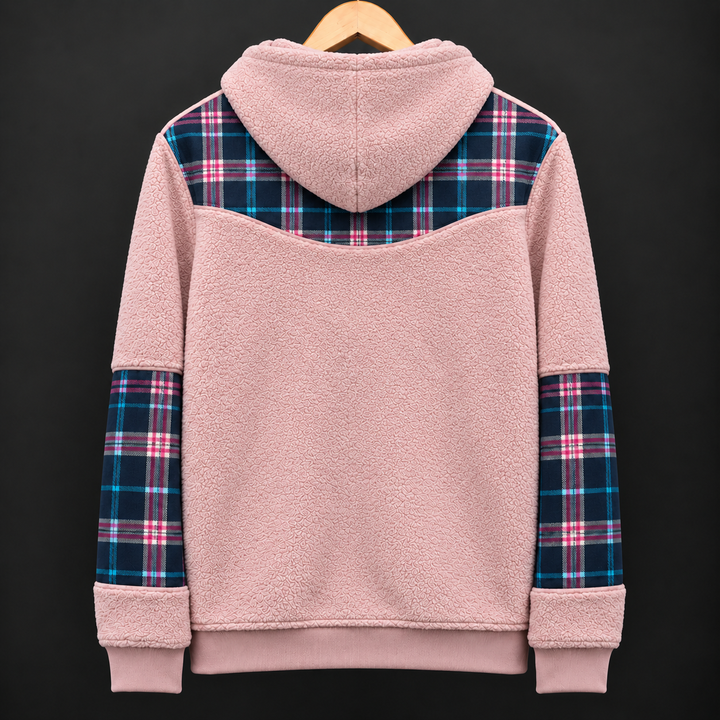 UNISEX Soft pink Flannel Hoodie #40