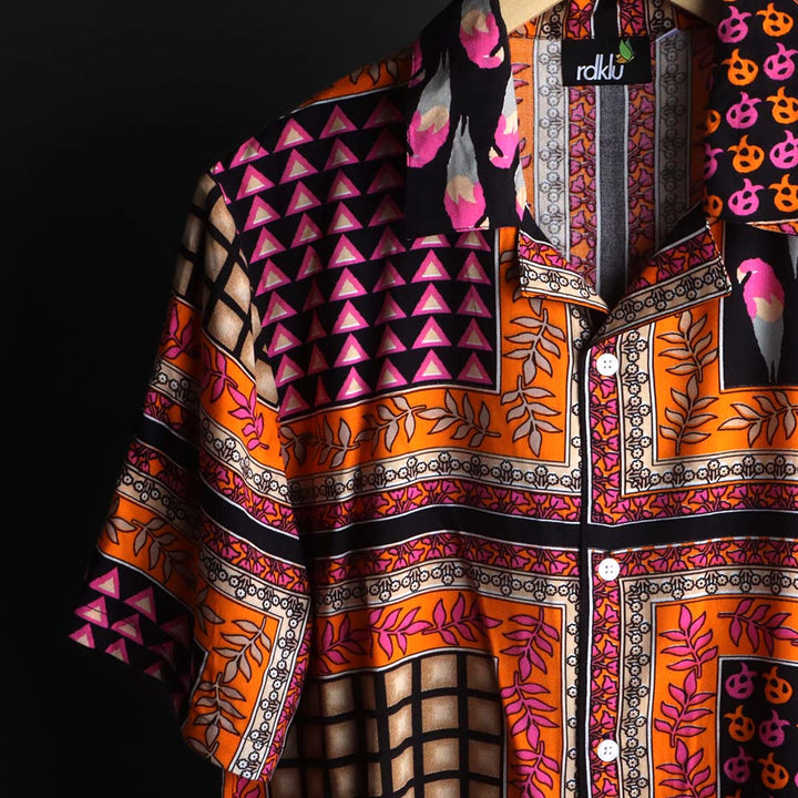 MOONRISE- Printed Cuban Collar Shirt For Men #113