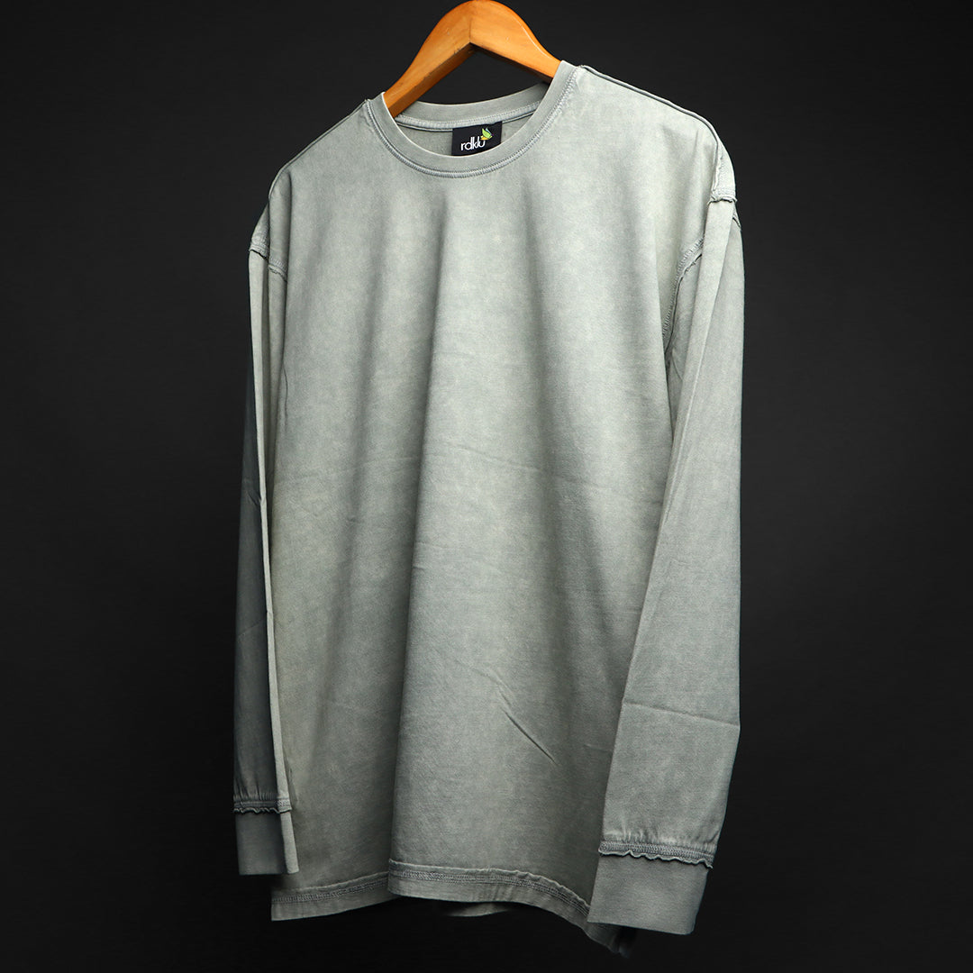 SILVER HAZE - RAW EDGE * ACID HEAVY GSM SWEATSHIRT #16