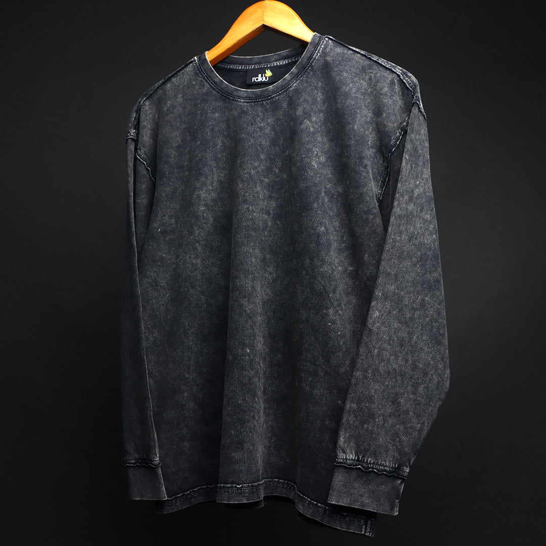 STEEL ASH - RAW EDGE * ACID HEAVY GSM SWEATSHIRT #13