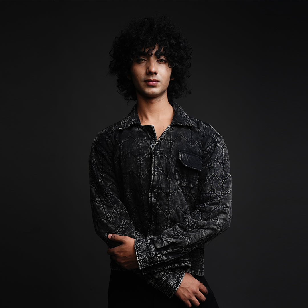 Static Noir* Quilted Acid Wash Jacket #16