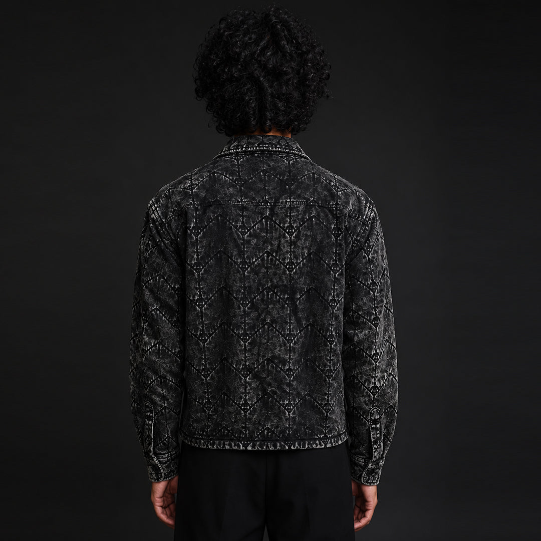 Static Noir* Quilted Acid Wash Jacket #16