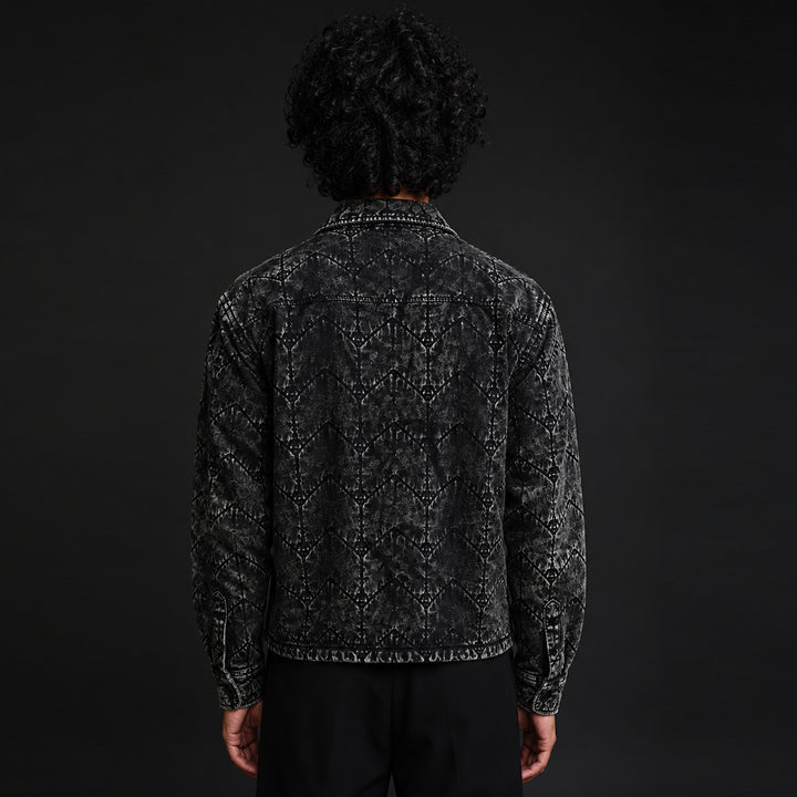 Static Noir* Quilted Acid Wash Jacket #16
