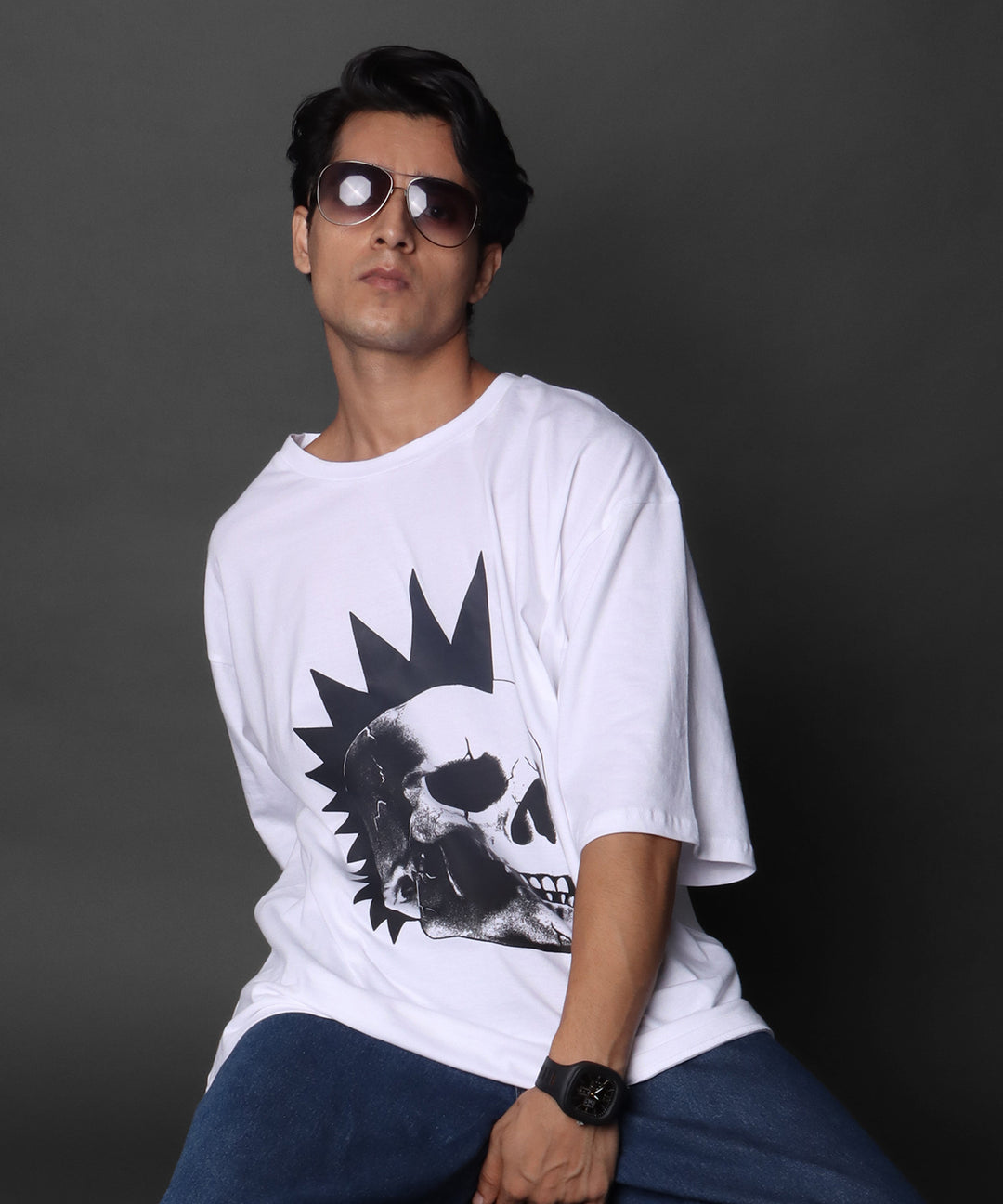 Printed Oversized Tee - NOGGIN * MEN'S COTTON PRINTED OVER SIZE TEE#66