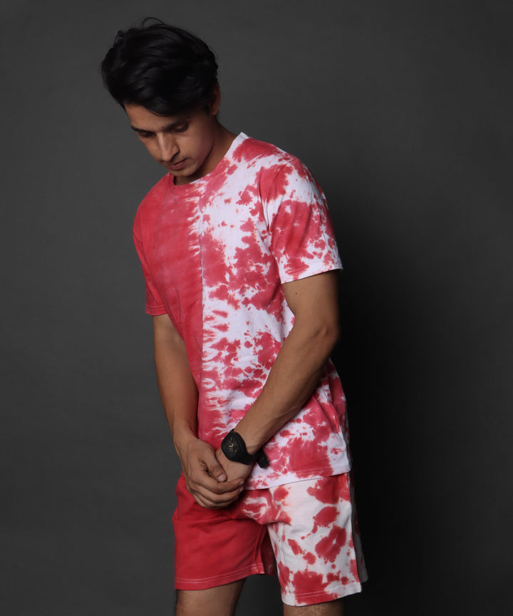 Men Tie And Dyed - PHOENIX * Men's Tie & Dye Co-Ord Tee & Shorts Set#24