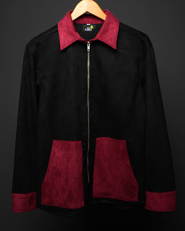 The Burgundy Edit * Suede Zip Shirt #178