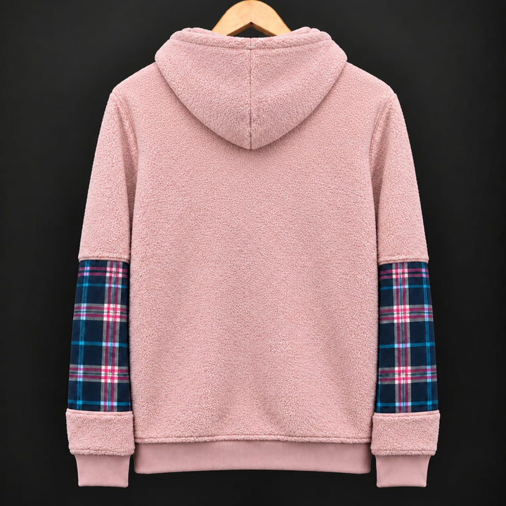 UNISEX Soft pink Flannel Hoodie #40