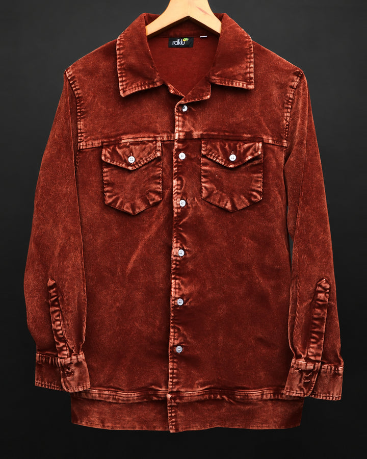 Rustwood Corduroy acid wash Shirt #167