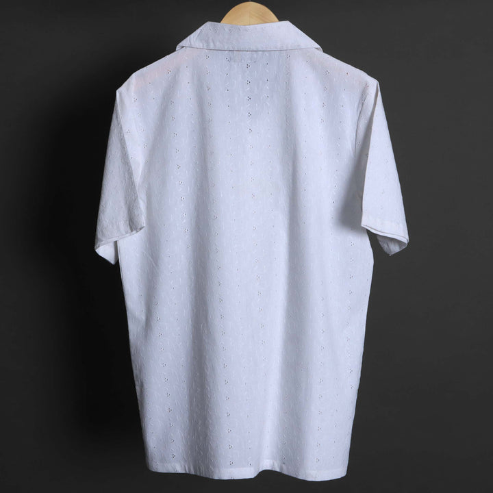 Snow Bloom Cuban Collar Shirt For Men#650