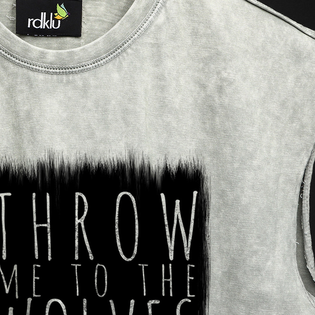 WASHED OUT PRINTED SLEEVELESS VEST #17