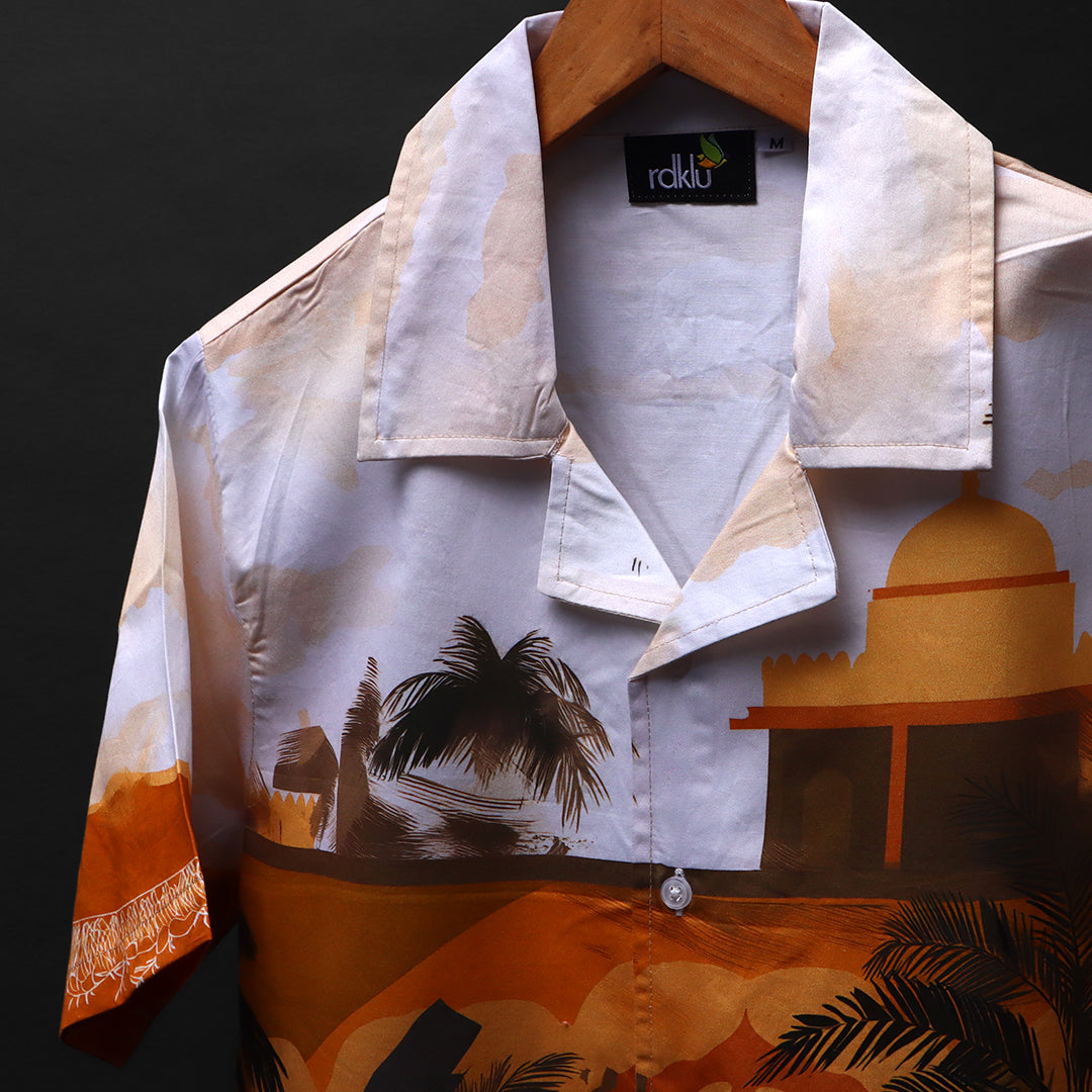 PRINTED Cuban Collar Shirt #156